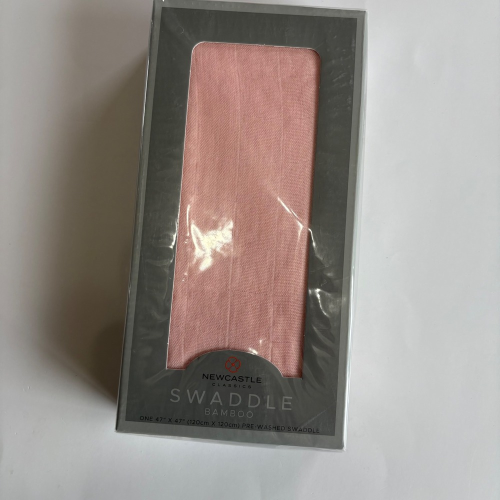Newcastle Classics Pink‎ Rose Bamboo Muslin Swaddle 47"x47" Multi Use NEW